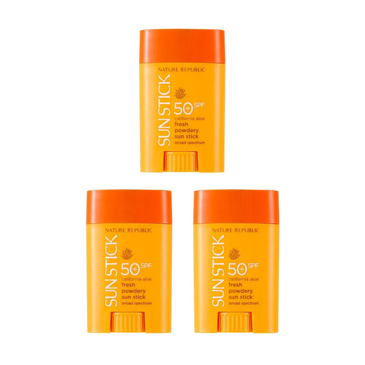 California Aloe Fresh Powdery Sun Stick Broad Spectrum SPF50+ Triple Value Set-0
